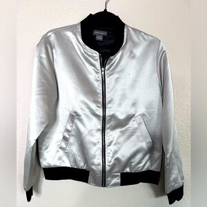 Sans Souci Metallic Silver Bomber Jacket